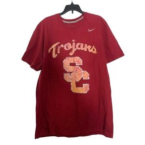 Nike Trojans Football Red Standard Fit Tee